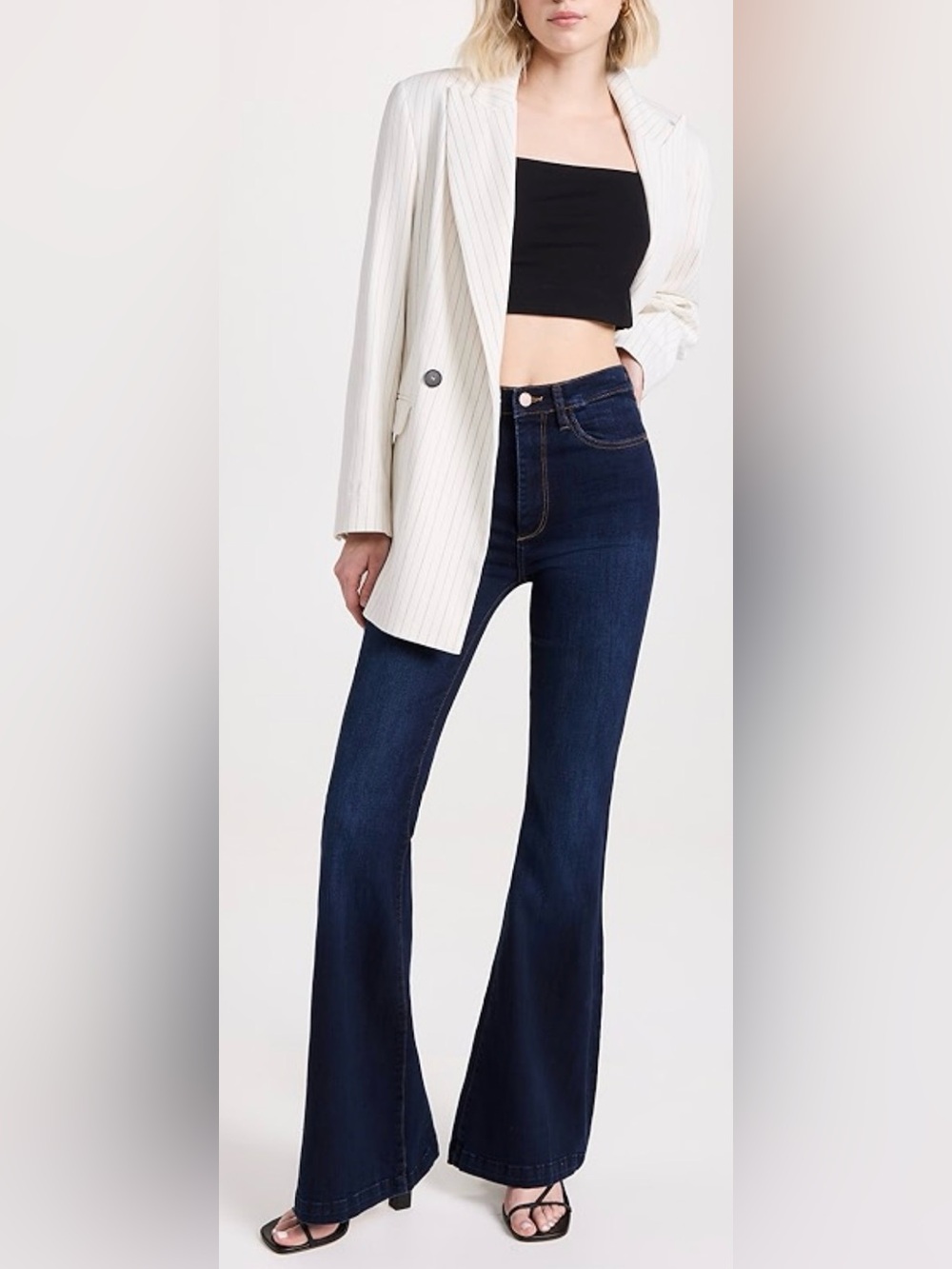 NWT DL1961 Rachel Dark Indigo Ultra High Rise Flare Jeans